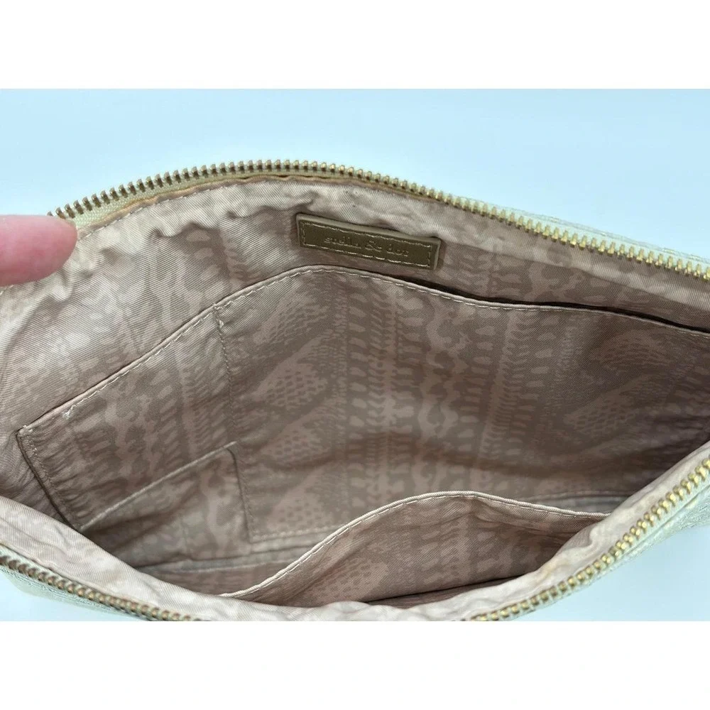 Stella & Dot Clutch Gold Envelope Bag Wristlet, Phone/Money Holder